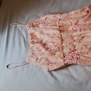 Peach floral long sundress